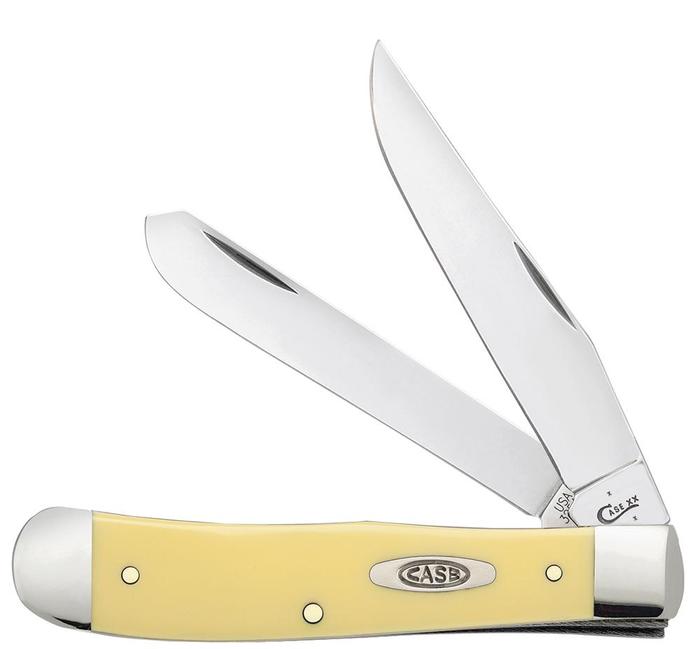 Yellow Synthetic Chrome Vanadium Trapper Pocket Knife - Utility and Pocket Knives